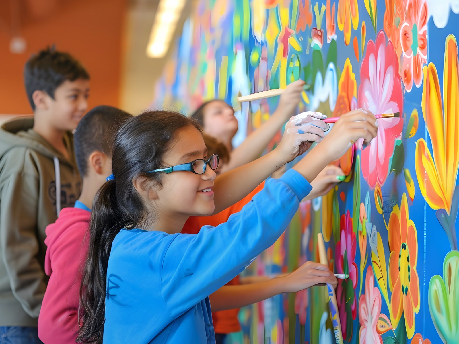 Community mural project at an education site